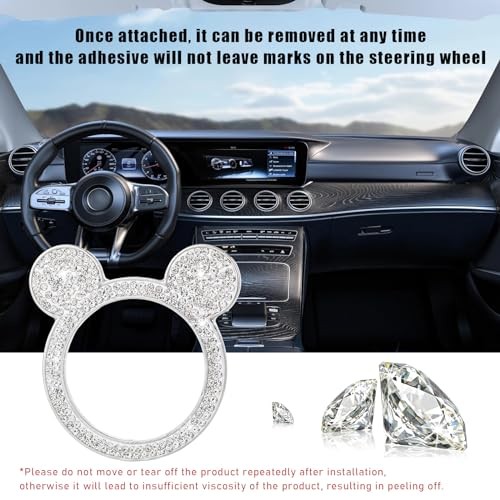 Bling Car Engine Start Button Cover, Rhinestone Key Ignition Knob 1PC White