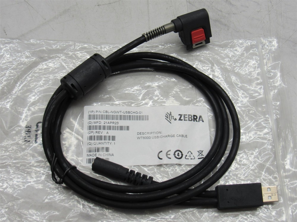 NEW Zebra CBL-NGWT-USBCHG-01 WT6000 USB/CHARGING CABLE - Black