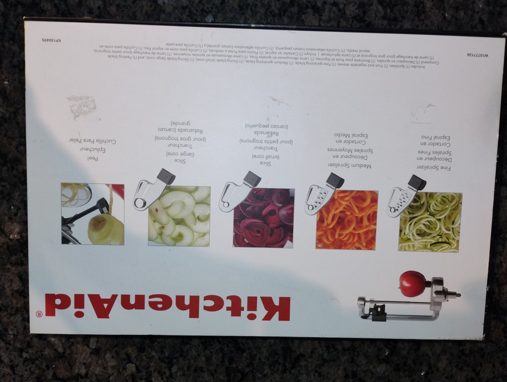 KitchenAid: 5-Blade Spiralizer w/Peel, Core & Slice Attachment for Stand Mixer