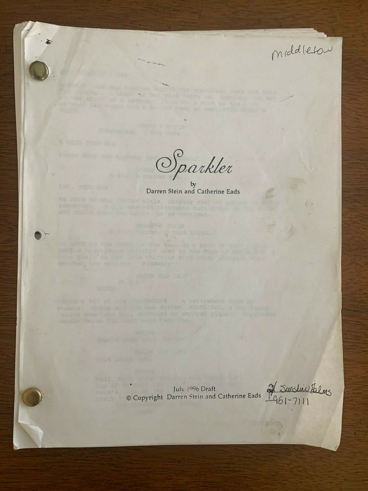 Cast Shooting Script Darren Stein's SPARKLER Veronica Cartwright-Octavia Spencer