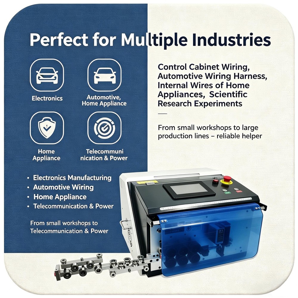 1-16mm² Fully Auto Computer Wire Stripping & Bending Machine w Touch Screen