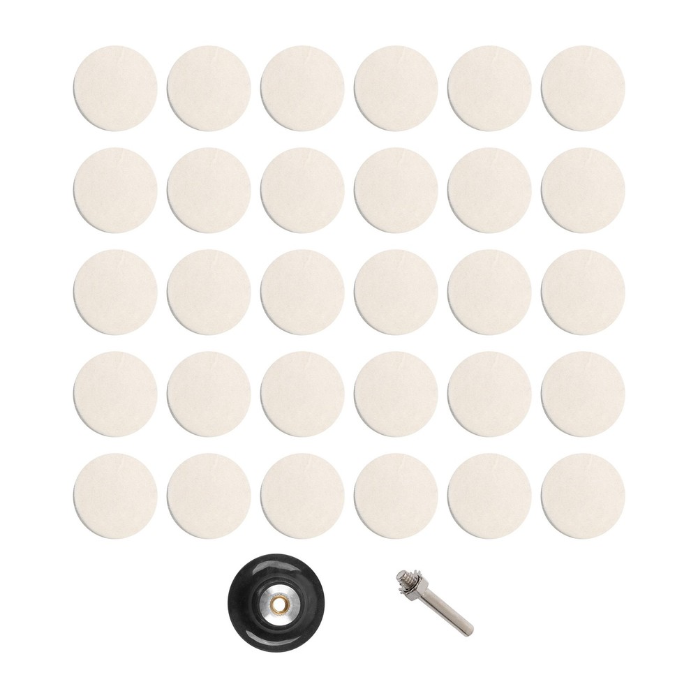 LABLT 30× 2" Compressed Wool Fabric Sanding Disc Buffer Pad Holder w/ 1/4" Shank