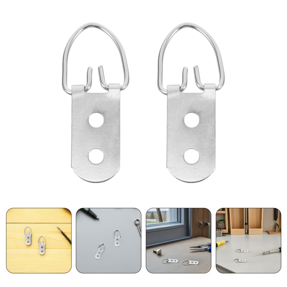 30 Set Double Hole D-Ring Frame Back Hardware Kit Picture Frame Hanging Hooks