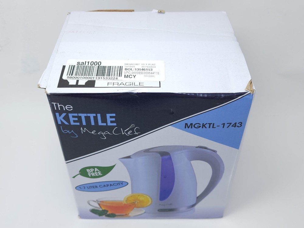 MegaChef MGKTL-1743 1.7L Tea Kettle - White