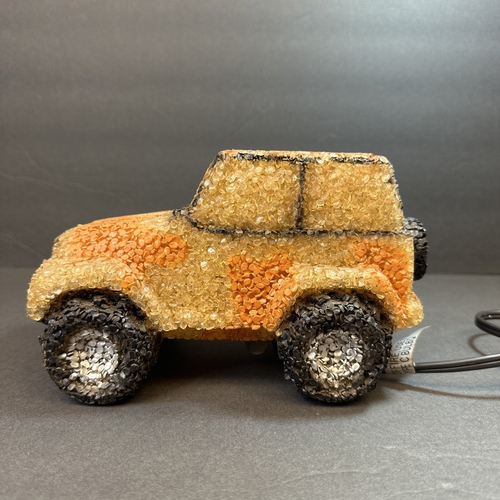 Melted Popcorn Plastic Jeep Night Light or Desk Lamp EUC