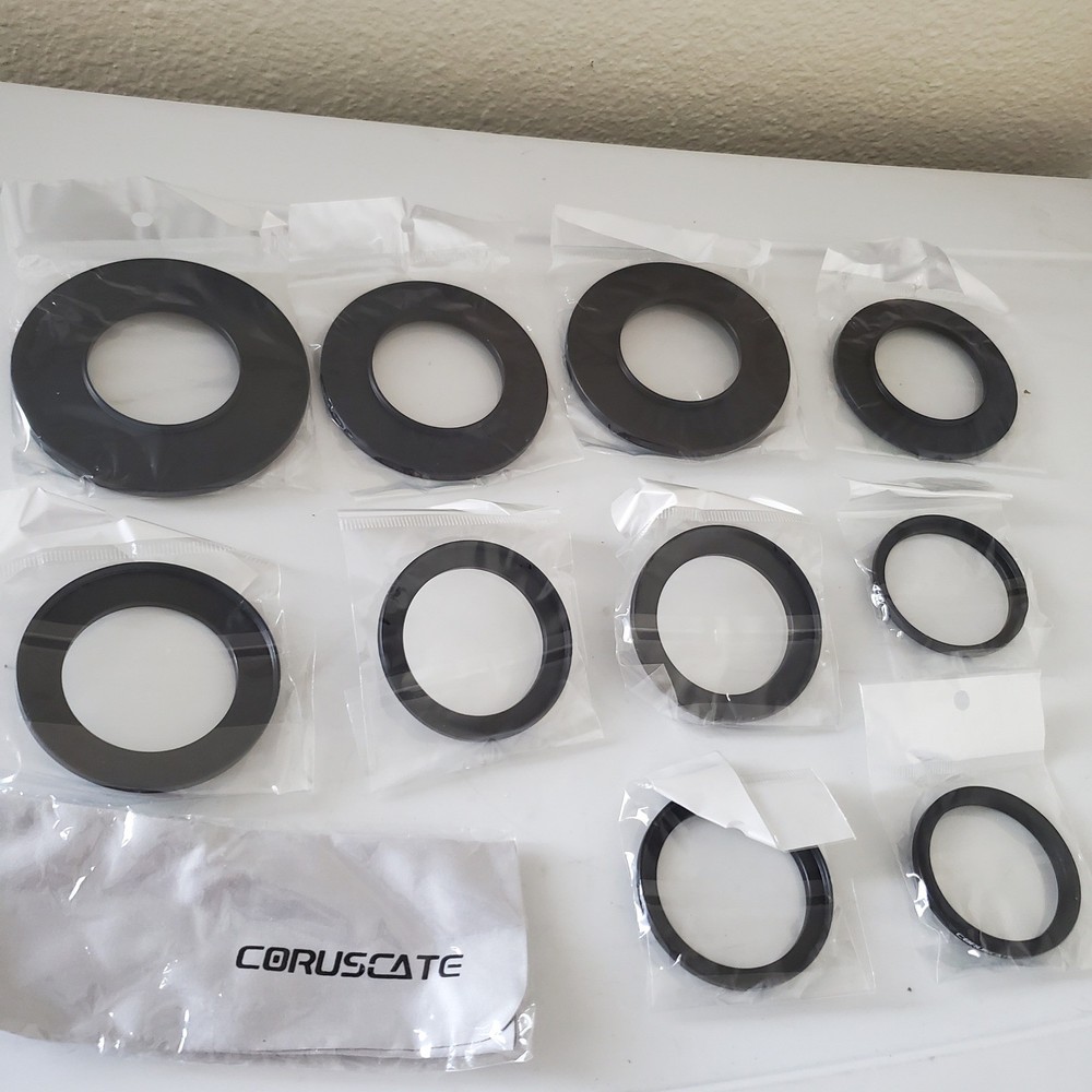 Coruscate 10Pcs 46mm Camera Lens Filter Step Up Adapter Ring Set with Cloth