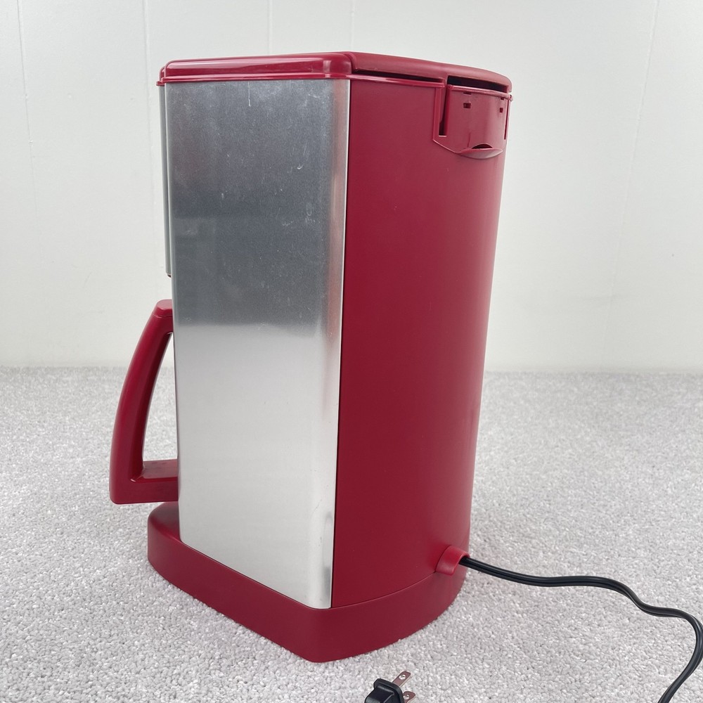 Cuisinart DCC-1200 Coffee Maker Red Brew Central Silver 12 cups