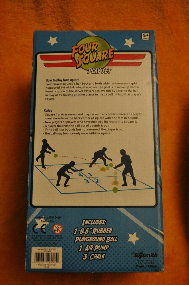 Four Square Play Set / Four Square Ball w/ Pump & Chalk NIB