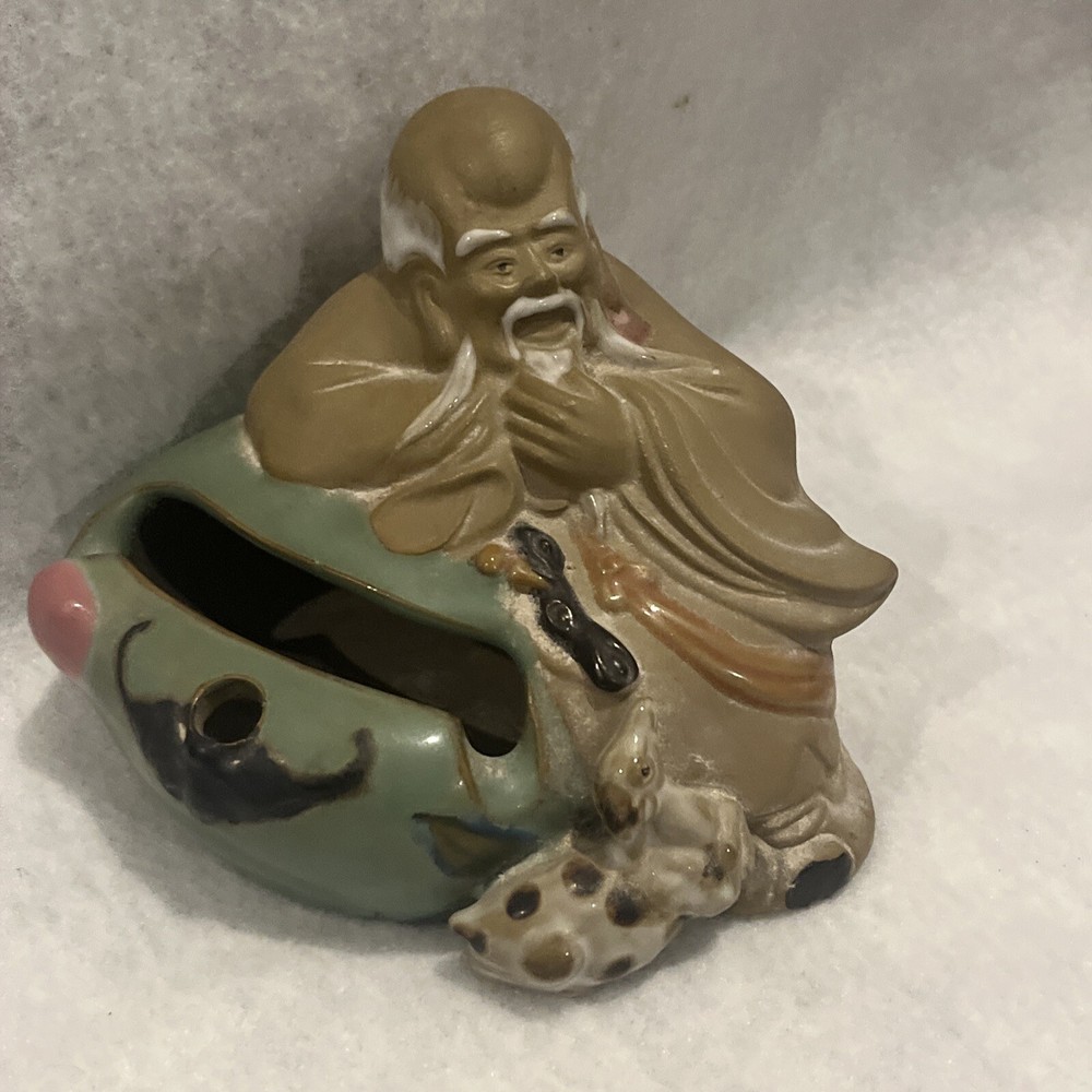 Vintage Chinese Mud Man Wise Man Insence Burner