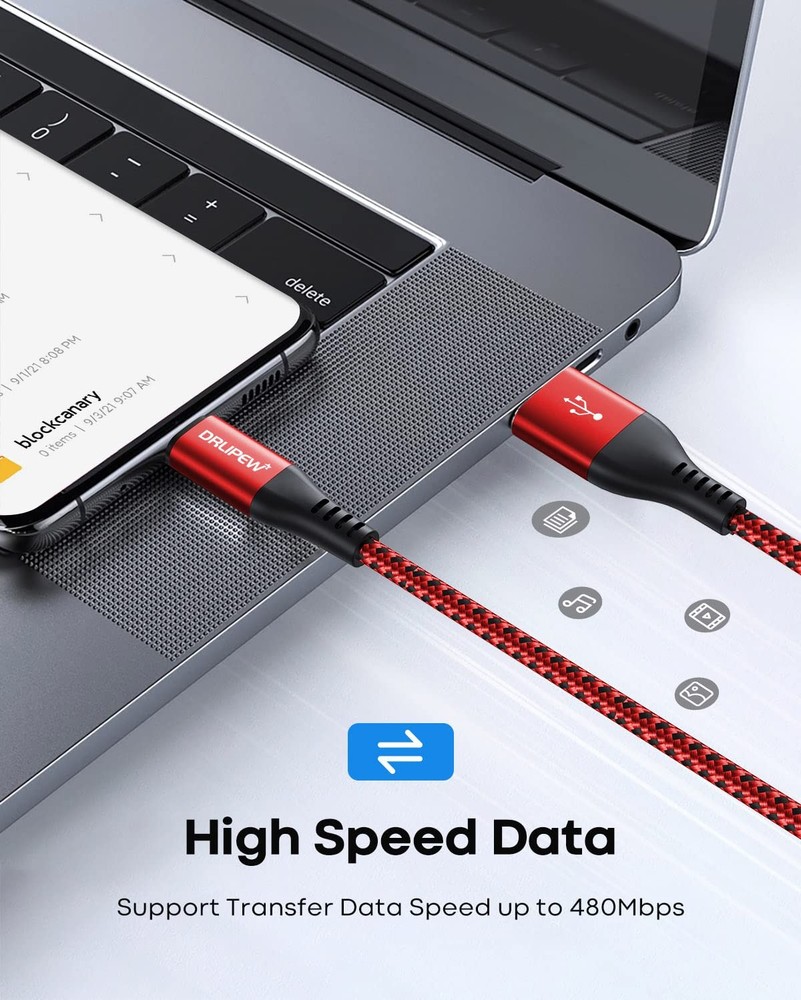 USB Type C Cable 3A Fast Charging(3ft 4Pack), 3 feet, Red+Grey+Blue+White
