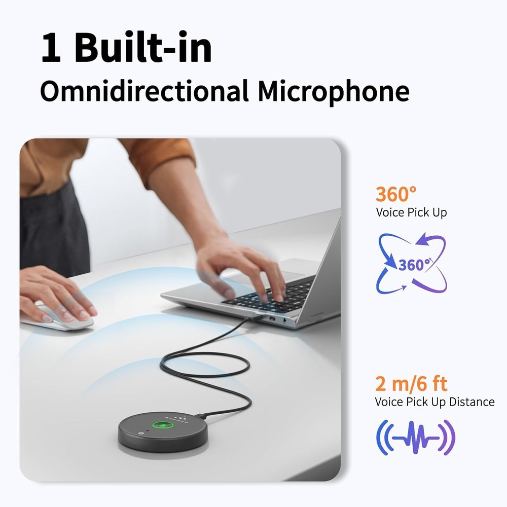 AIRHUG USB Microphone No Speaker,Desktop Computer Mic, Mute Button with LED Indi