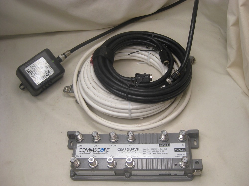 COMMSCOPE CSAPDU9VP amplifier w/ power supply + cables cable