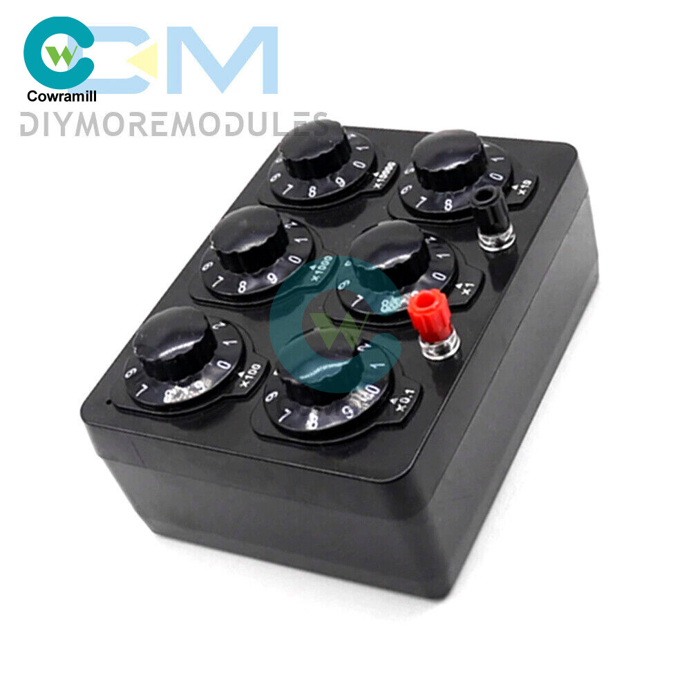 0-99999Ohm Simple Resistance Box 6knobs Resistor Electricity Teaching Instrument