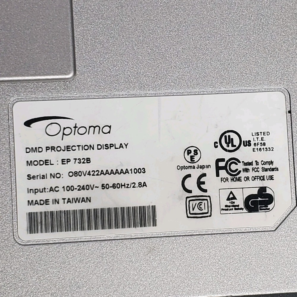 Optoma EP732B DMD Projection Display Desktop Projector Silver