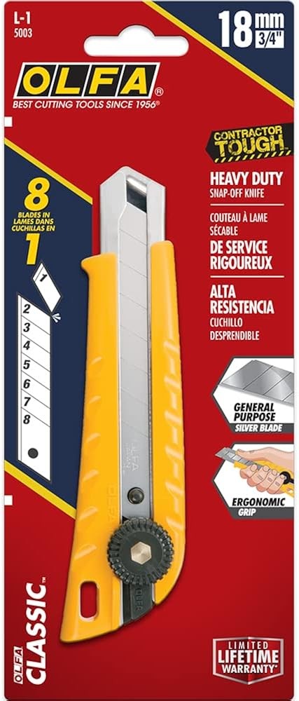 18mm Heavy-Duty Utility Knife - Multi-pose Custom Cutting Depth