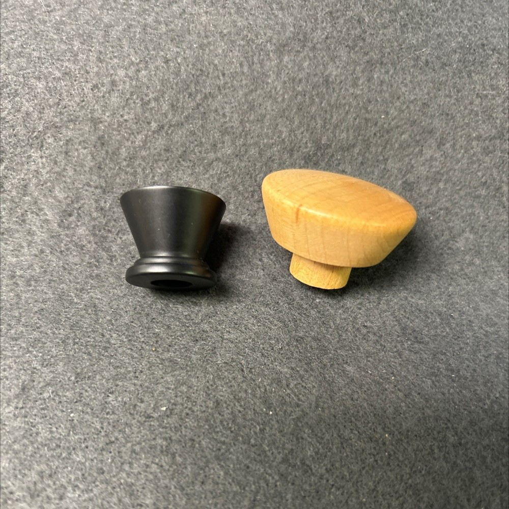 1-1/4" Maple Knob with Black Base