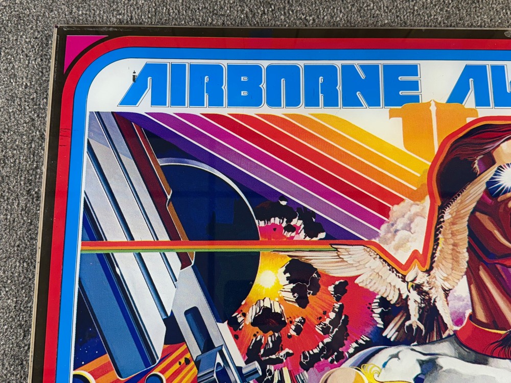 Atari Airborne Avenger Pinball Machine Game Backglass ORIGINAL