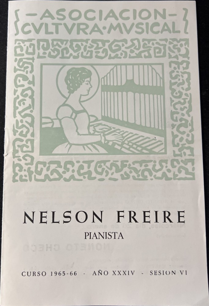 SIGNED Nelson Freire Barcelona Concert Program 1966 COA JSA VG+EX Condition
