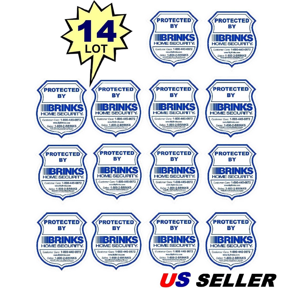BRINKS Home Security Burglar Alarm System In Use Window Warning Sticker Decals