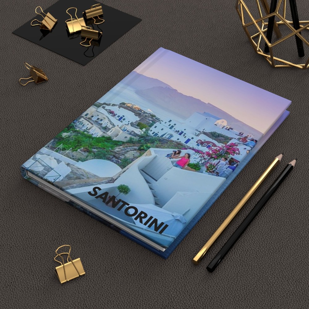 Dream Vacation- Santorini, Affirmation Journal, Hardcover, Matte
