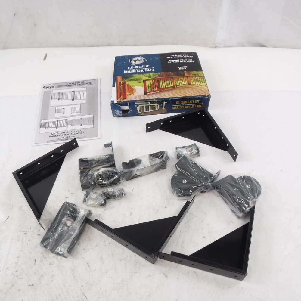 Pylex Black Steel Rust Resistant Deck Sliding Gate Hardware Kit 11052