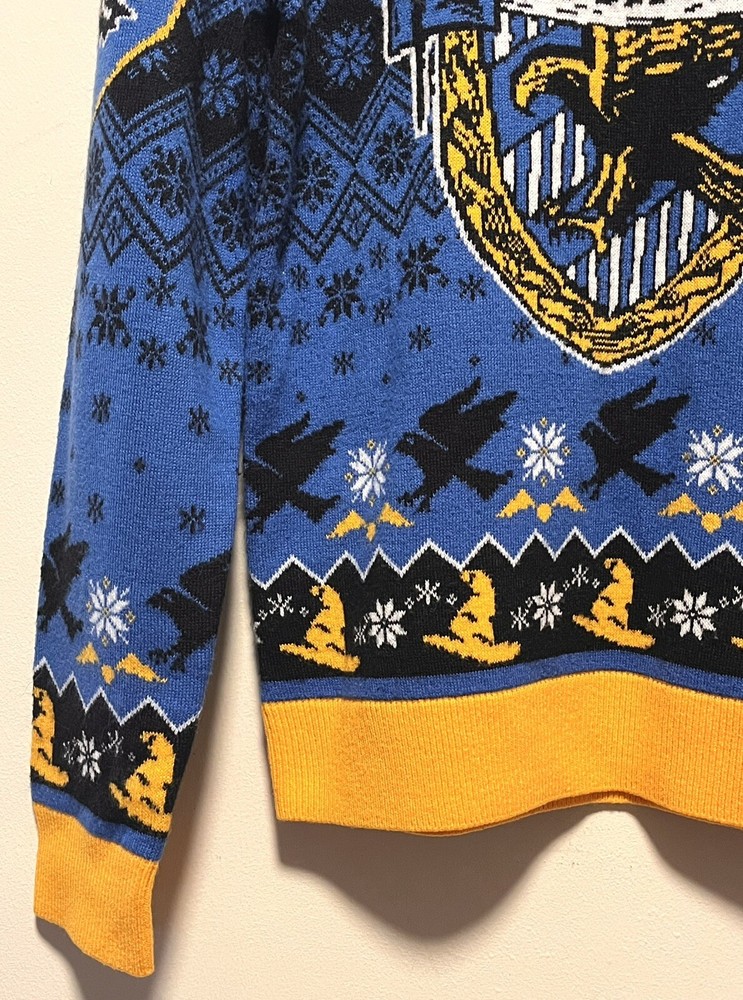 Harry Potter Wizarding World Ravenclaw Printed Blue Pullover Sweater Small