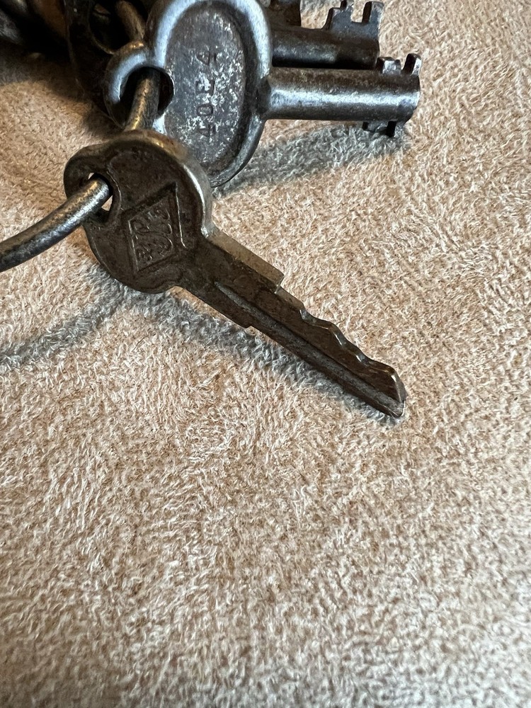Vintage SKELETON KEYS & FLAT KEYS Assorted on Ring