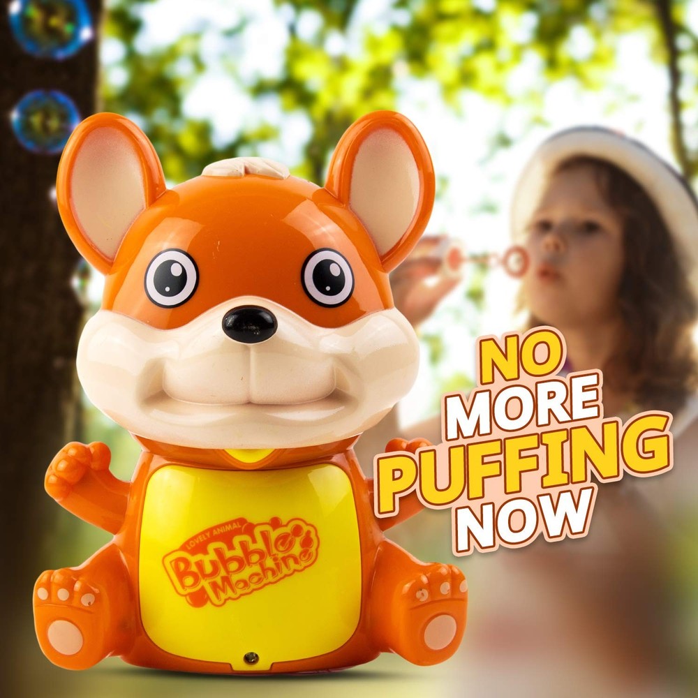 Automatic Bubble Blower Machine for Kids, LED Light and Sound with Easy Refill