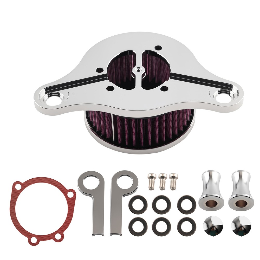 Billet Air Filter System for Harley Softail Dyna 1993-2017 Chrome Red