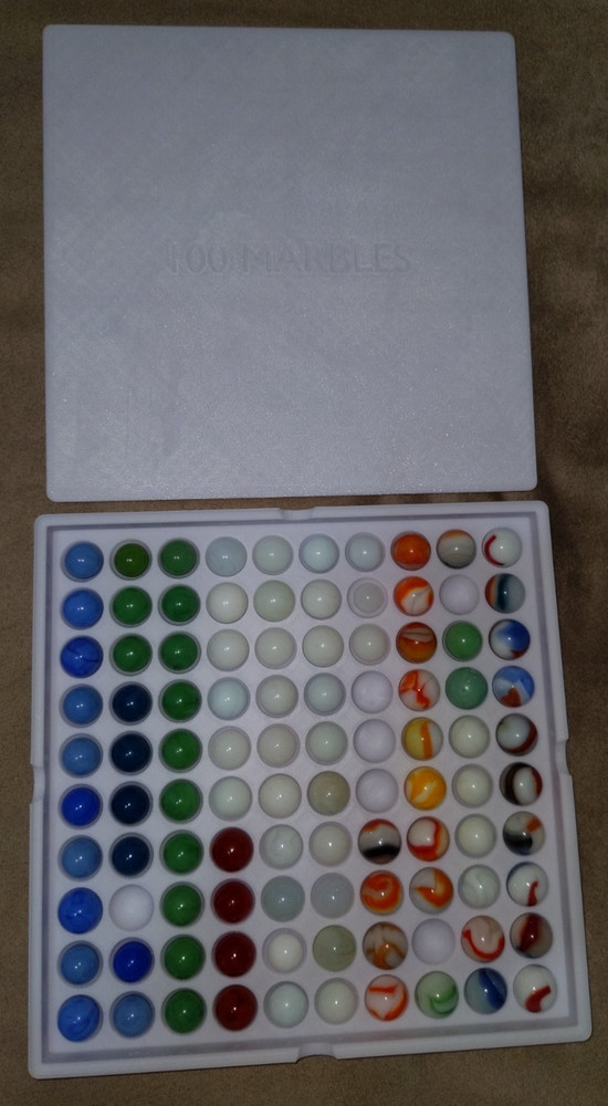 NO MARBLES - LARGE 100x 20mm Marbles Display Storage Sorting Tray Case