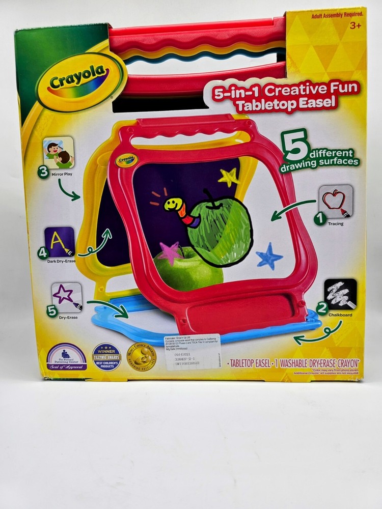 Crayola 5-In-1 Creative Fun Tabletop Easel - 5 Different Drawing Surfaces NIB