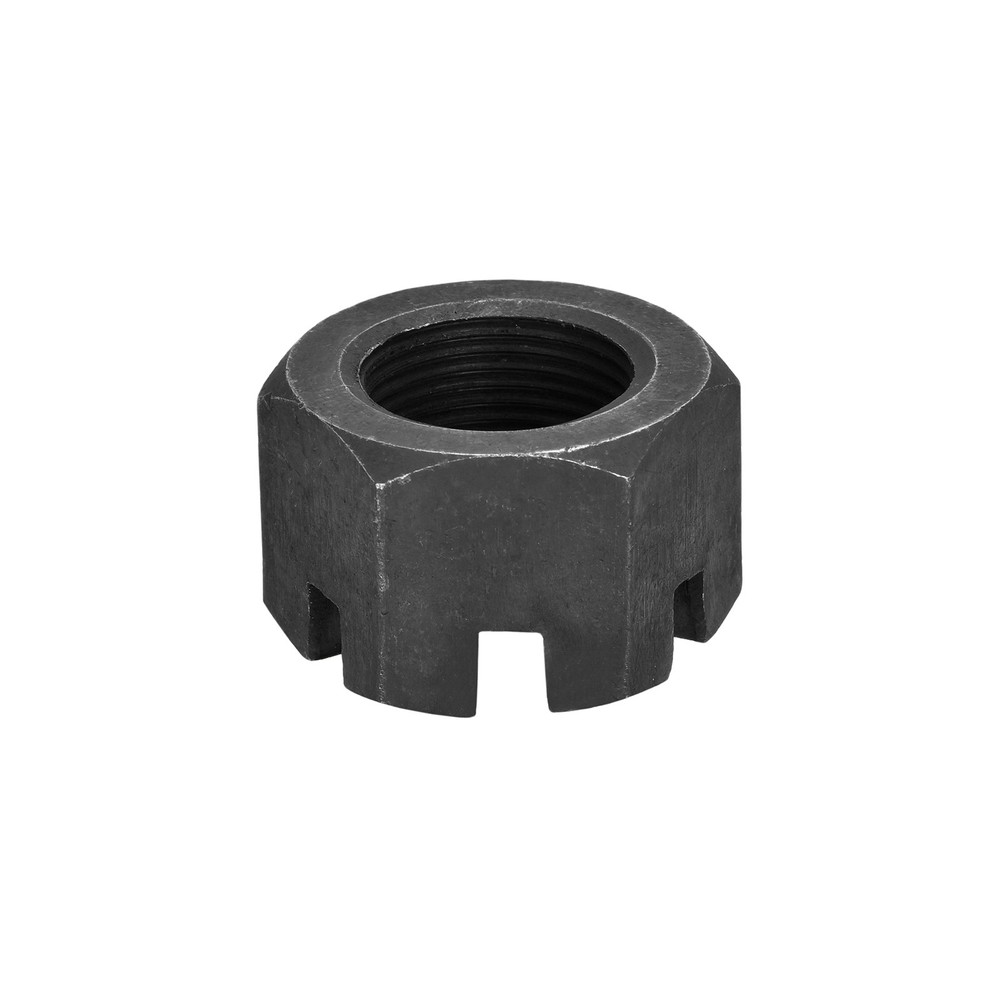 M30x2mm Hexagon Slotted Nut Black