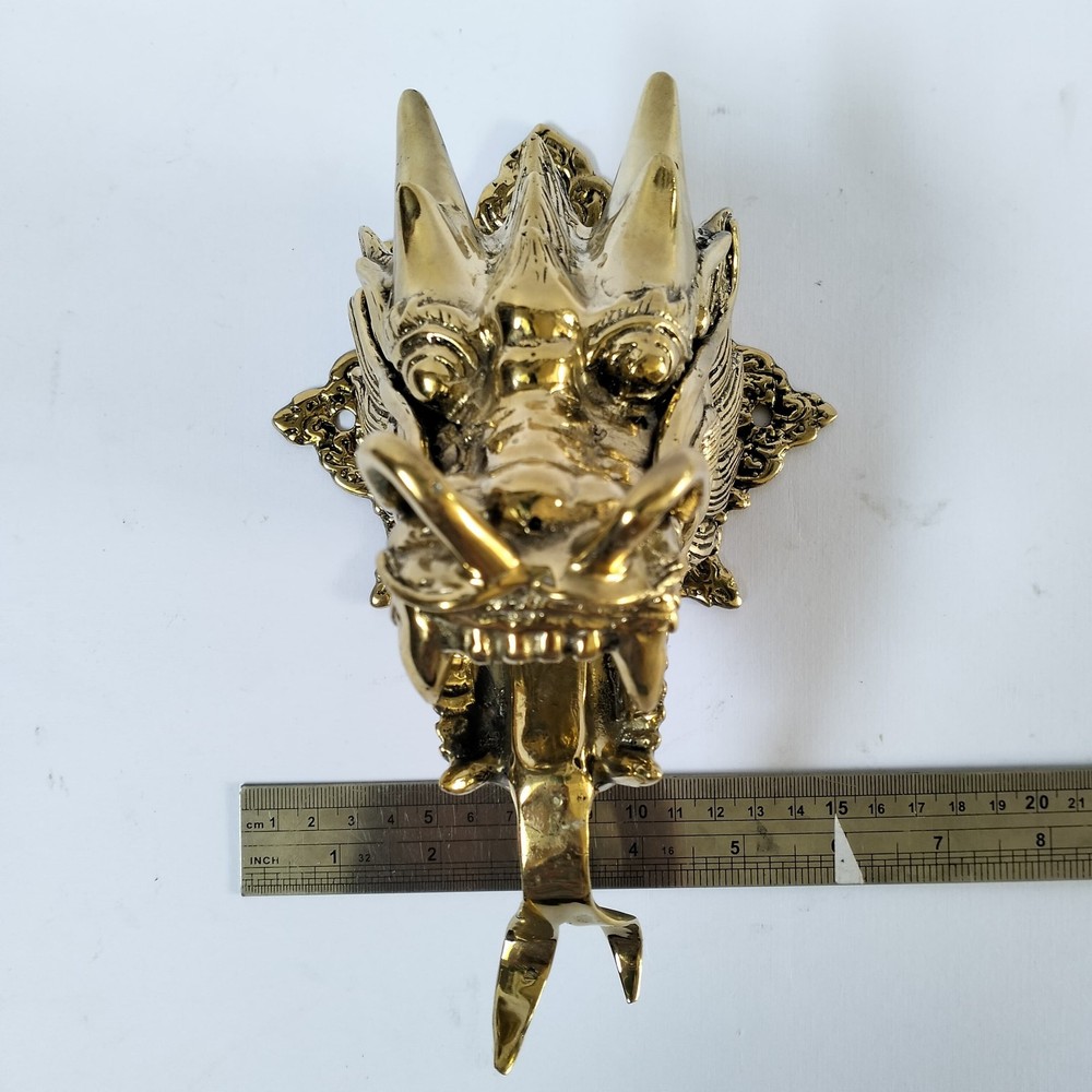 Large Dragon Head Door Pull — HOOK‑Cast Hollow Brass Grab Handle, Vintage Style