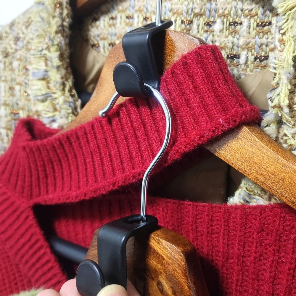 Plastic Cascading Hanger Hooks Extender Clips Connection, Space Saving Wardro...