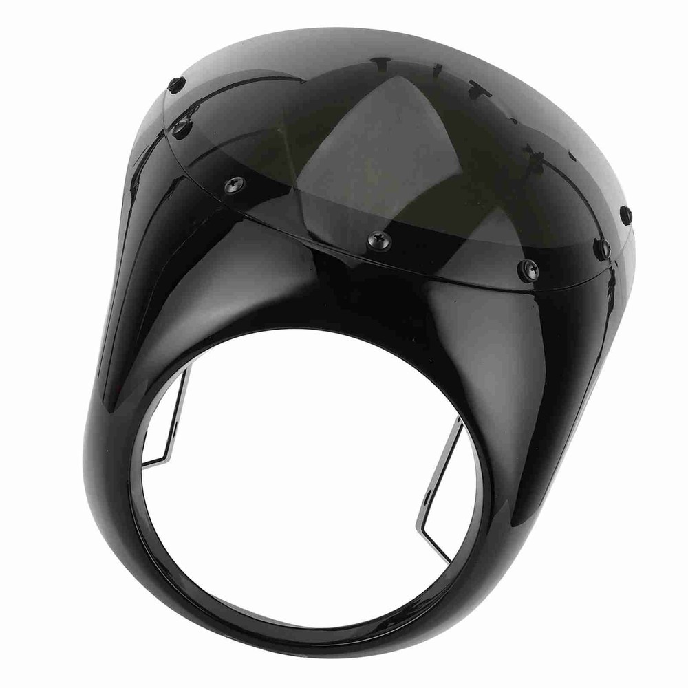Black Lens 7in Headlight Fairing Wind Deflector Windshield for Motorcycle