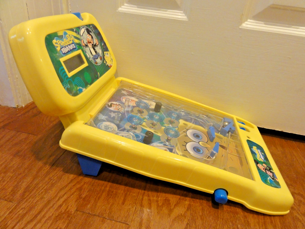 Spongebob Squarepants Pinball Machine Tabletop 2010 Viacom WORKS GREAT!