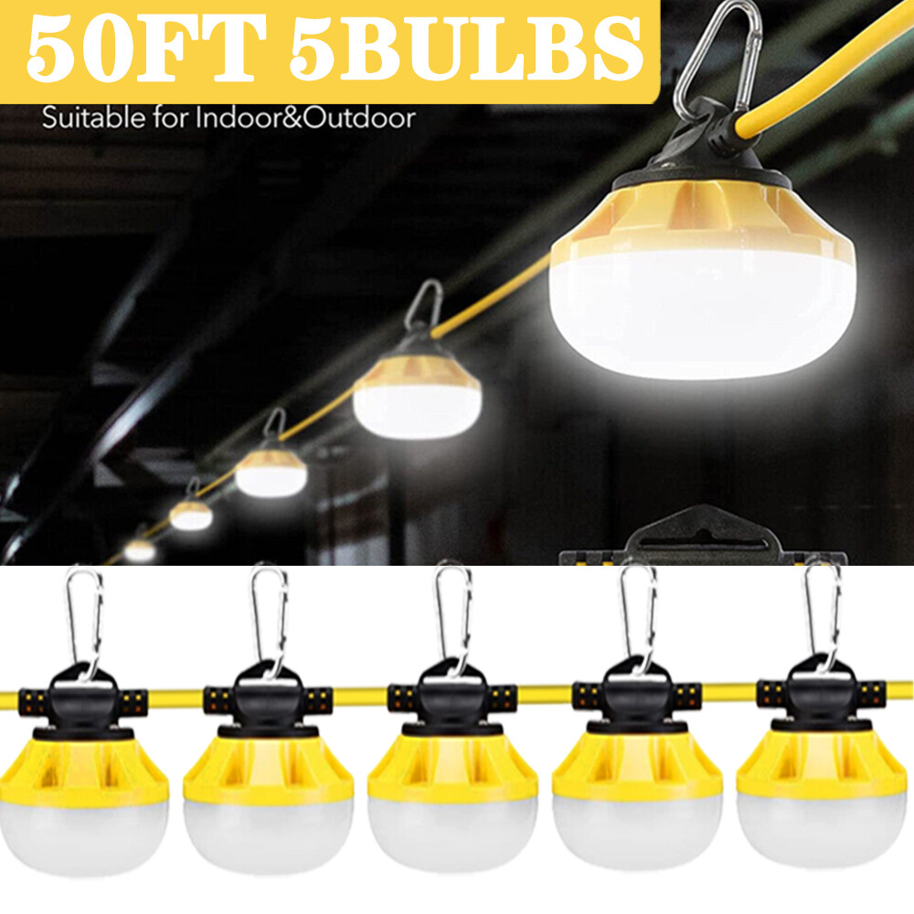 50FT Construction String Lights LED Industrial Grade Best Bright Work Light US