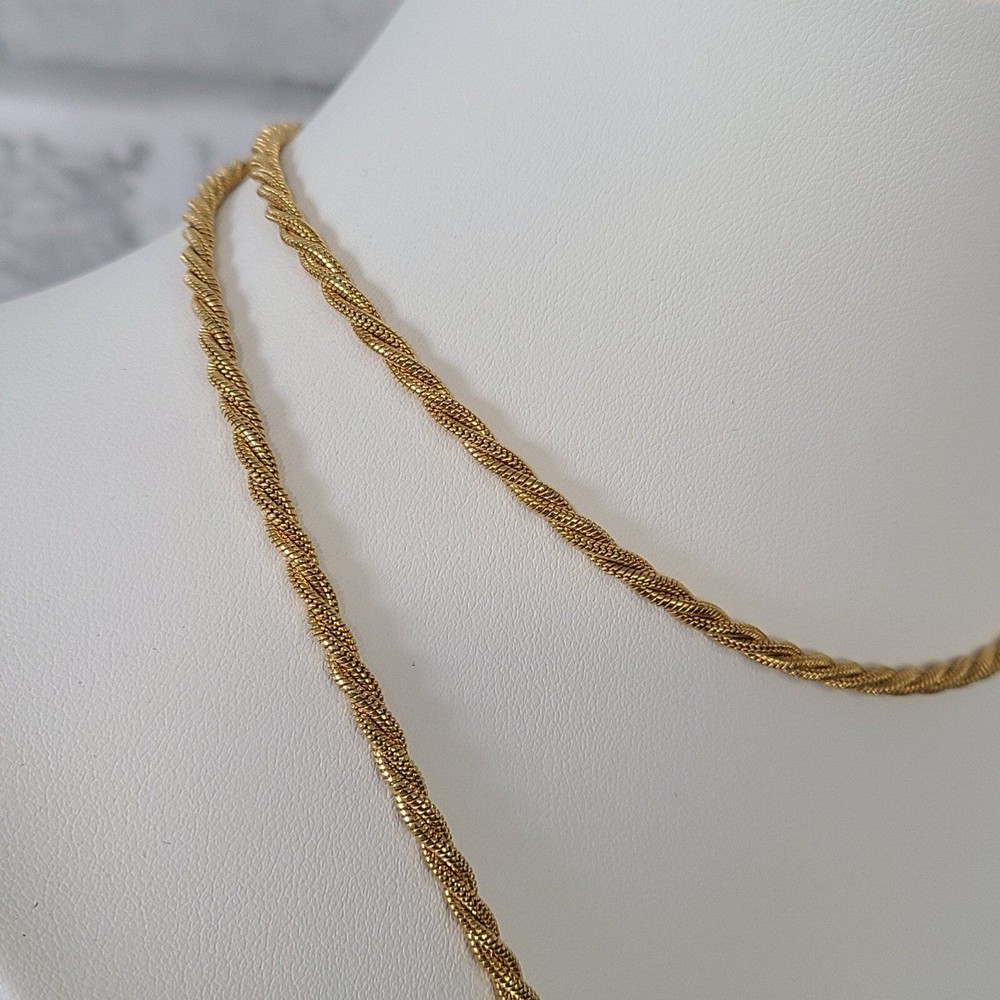 Monet Necklace Gold Tone Rope Wrap Chain Twisted
