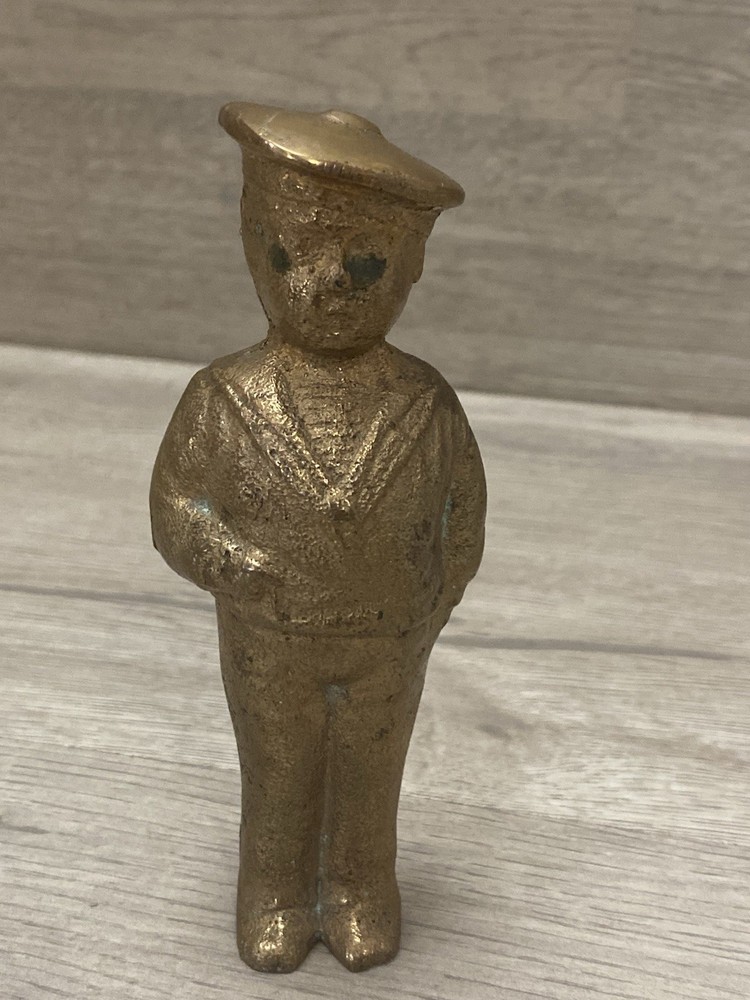 Solid Brass Sailor Boy Figure Standing 5”