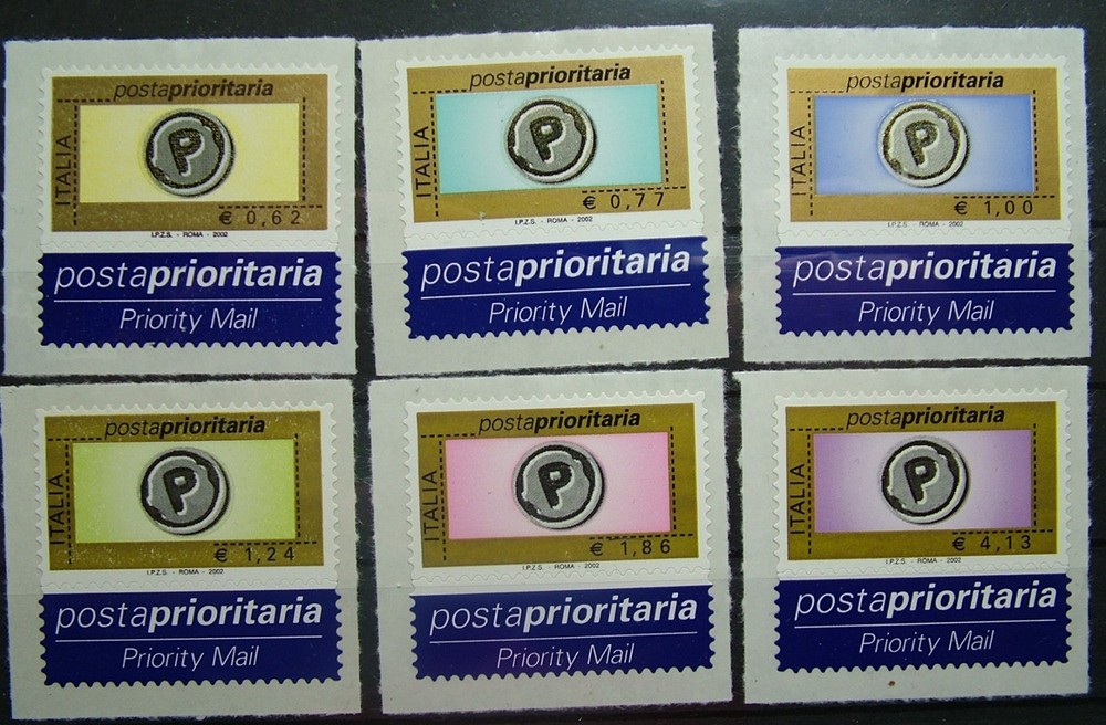 2002 Italy Complete Priority 6 Values MNH