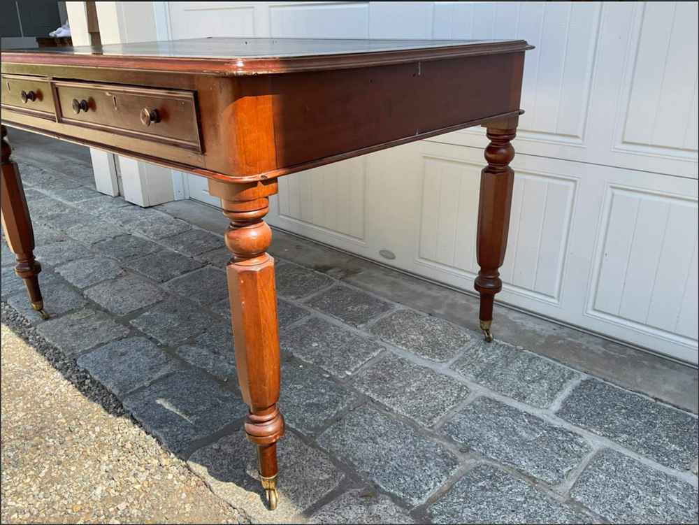 Vintage Mahogany Leather Top Writing Desk