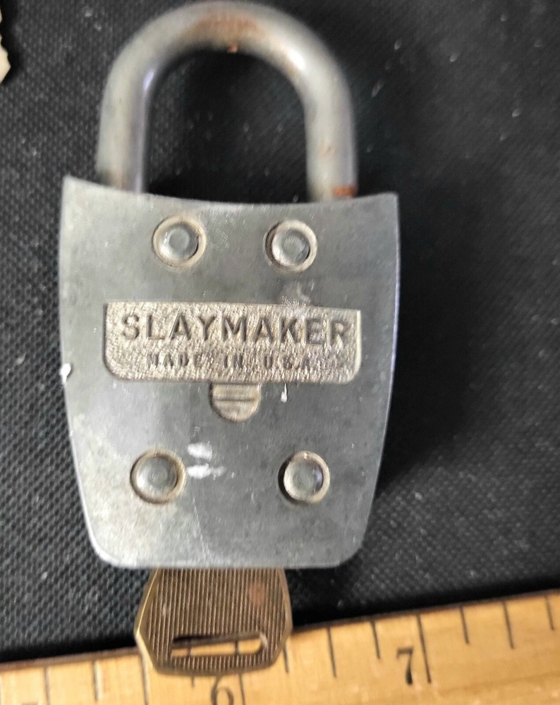 Vintage 5 Ct Lot Assorted Master & Slaymaker Padlocks 1 Heritage Gunlock W/keys