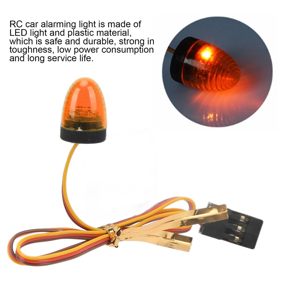 Yellow RC Car Alarming Light 5 Light Modes High Simulation Round Compact Y