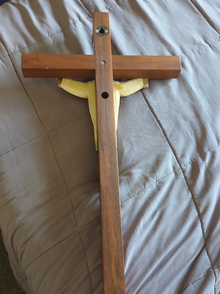 Large 1946 Moroder Studio Risen Christ On Cross Made in Italy Approx 31" Tall