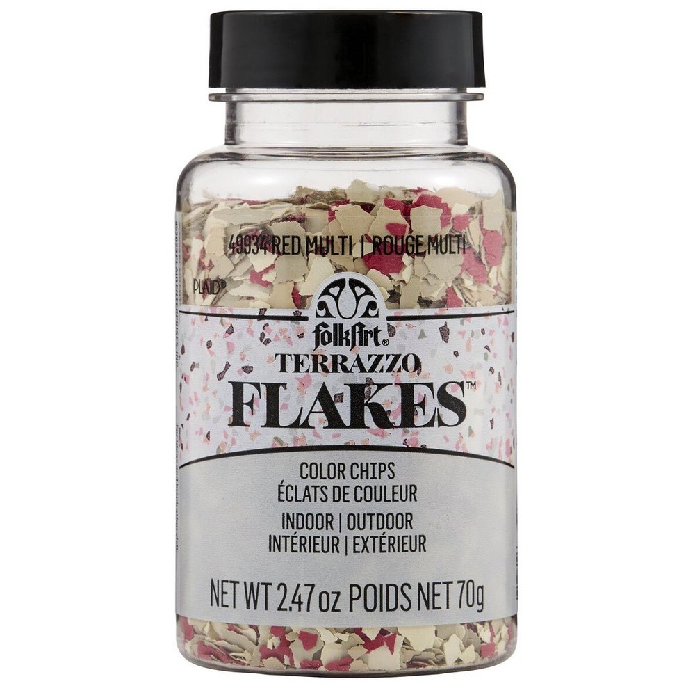 FolkArt Terrazzo Flakes 2.47oz-Red Multi