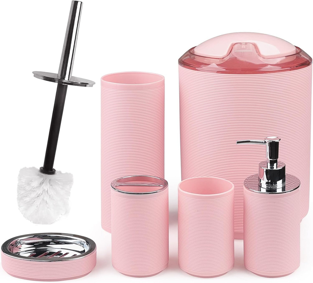 Bathroom Accessories Set Bath Ensemble Includes Soap Dispenser, Toothbrush Holde