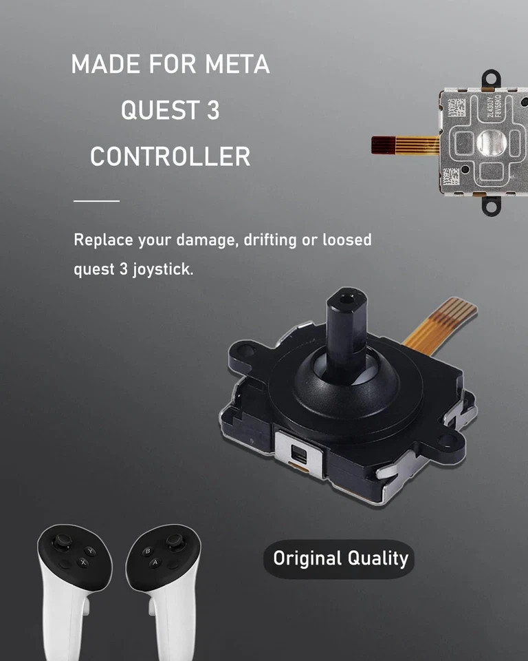4 Pack Joystick Replacement Kit for Meta Quest 3 Controller(12 in one), Repair
