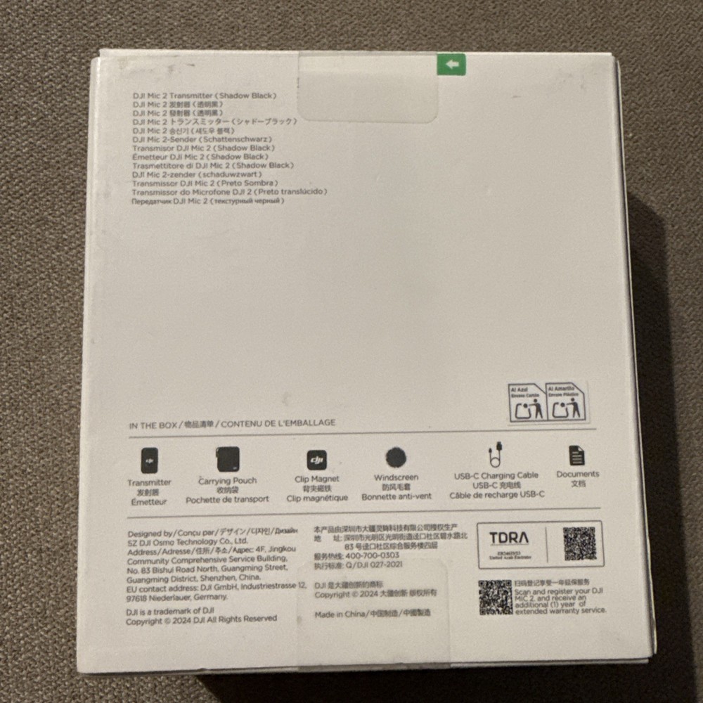 DJI Mic 2 Transmitter DMT02 in Shadow Black Microphone Transmitter BRAND NEW!