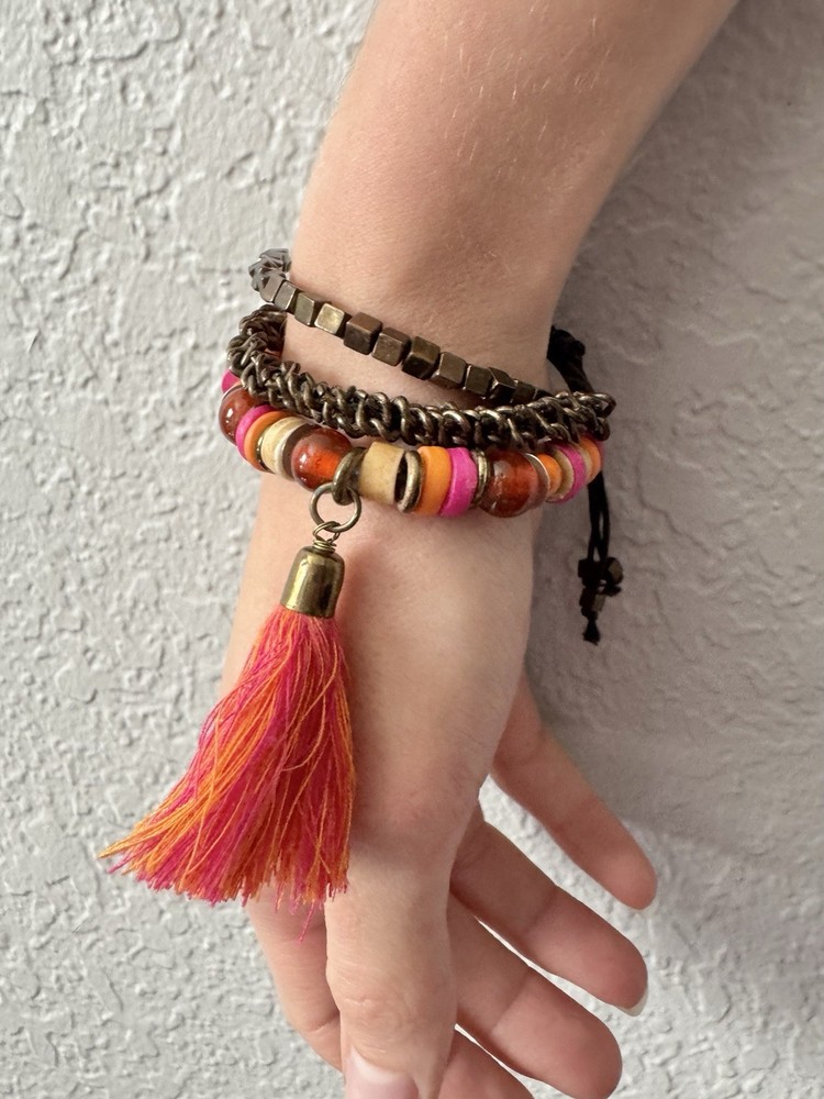 Handmade Boho Beaded Bracelet Unisex Adjustable