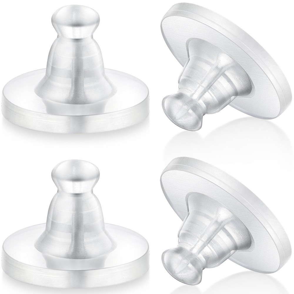 Earring Backs Rubber,100pcs Soft Clear Earring Backs for Studs,Hypoallergenic...